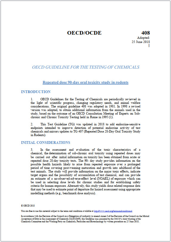 Repeated dose 90-day oral toxicity study in rodents