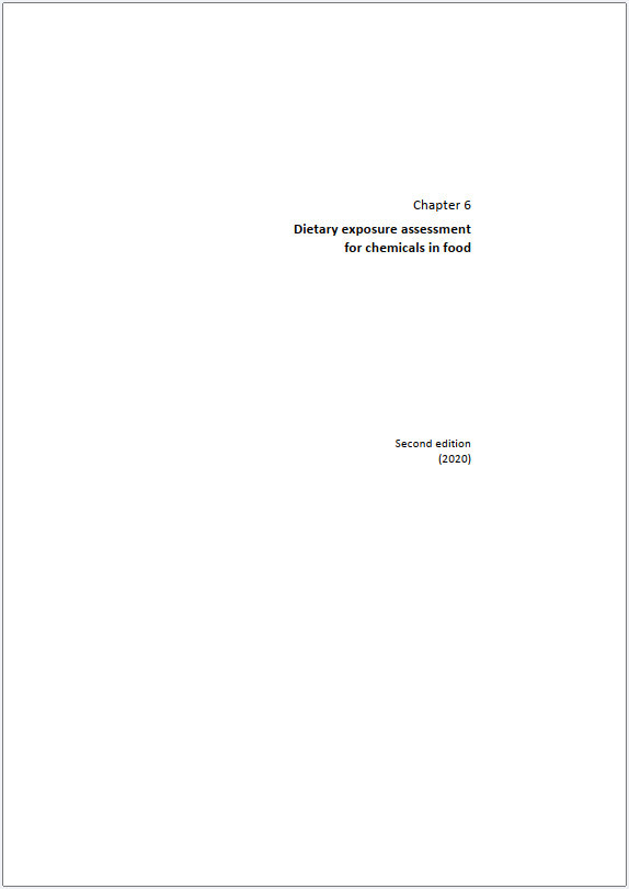 Dietary exposure assessment for chemicals in food