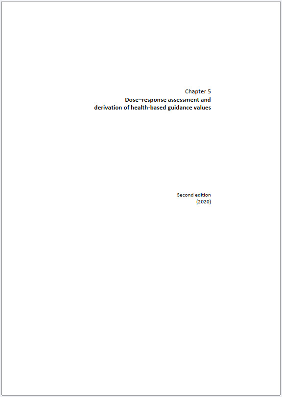 Dose-response assessment and derivation of health-based guidance values